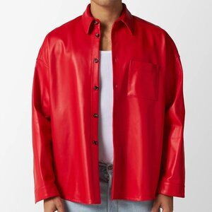 Marni Red Nappa Leather Shirt/Jacket Large